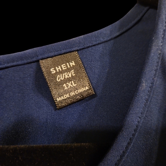 SHEIN LUNE Plus Flounce Sleeve Ruffle Hem Smock Dress Size 1X - Picture 4 of 4